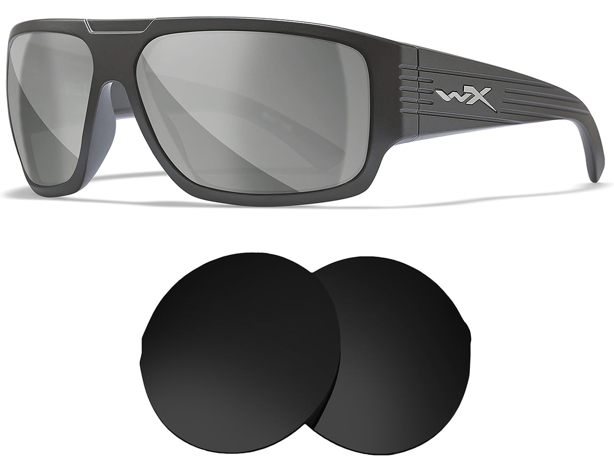 Wiley X Vallus-Replacement Lenses-Volcanic Black-Non-Polarized-Seek Optics