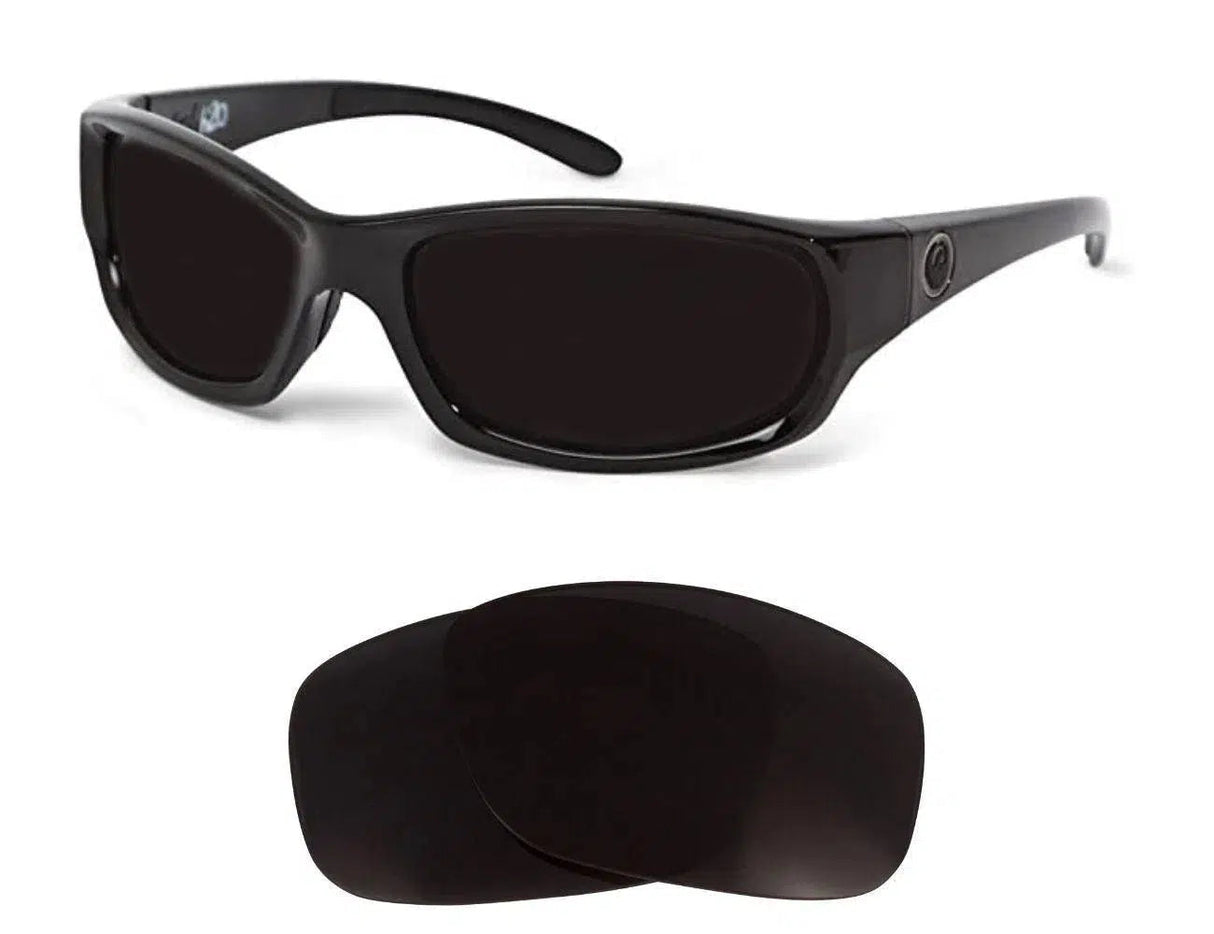 Dragon Chrome 2-Replacement Lenses-Volcanic Black-Non-Polarized-Seek Optics