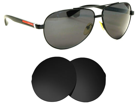 Prada SPS 51N (63mm)-Replacement Lenses-Volcanic Black-Non-Polarized-Seek Optics