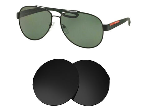 Prada SPS 55Q (59mm)-Replacement Lenses-Volcanic Black-Non-Polarized-Seek Optics