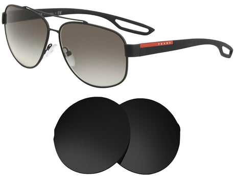 Prada SPS 58Q (60mm)-Replacement Lenses-Volcanic Black-Non-Polarized-Seek Optics