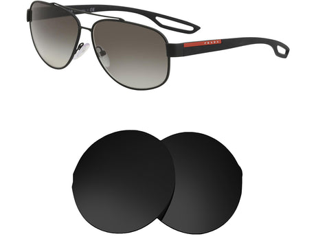 Prada SPS 58Q (63mm)-Replacement Lenses-Volcanic Black-Non-Polarized-Seek Optics