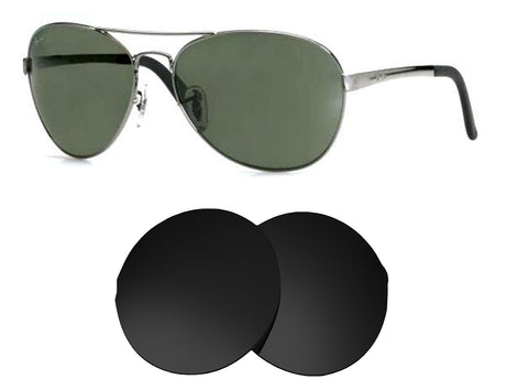 Ray-Ban RB3213 New Aviator (56mm)-Replacement Lenses-Volcanic Black-Non-Polarized-Seek Optics