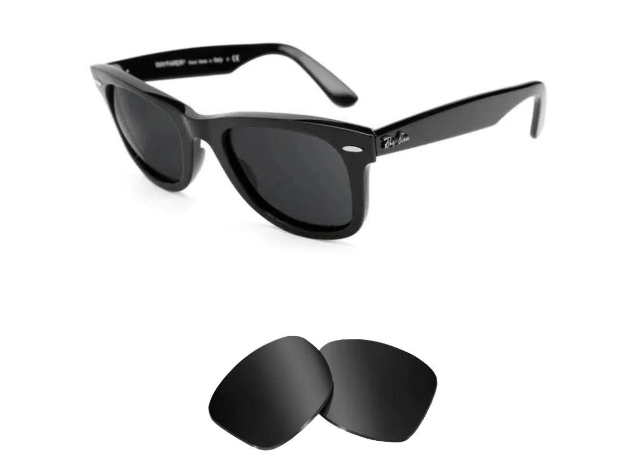 Ray-Ban RB 2140 50mm Original Wayfarer-Replacement Lenses-Volcanic Black-Non-Polarized-Seek Optics