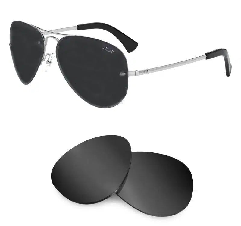 Ray-Ban RB 3449 59mm Highstreet-Replacement Lenses-Volcanic Black-Non-Polarized-Seek Optics