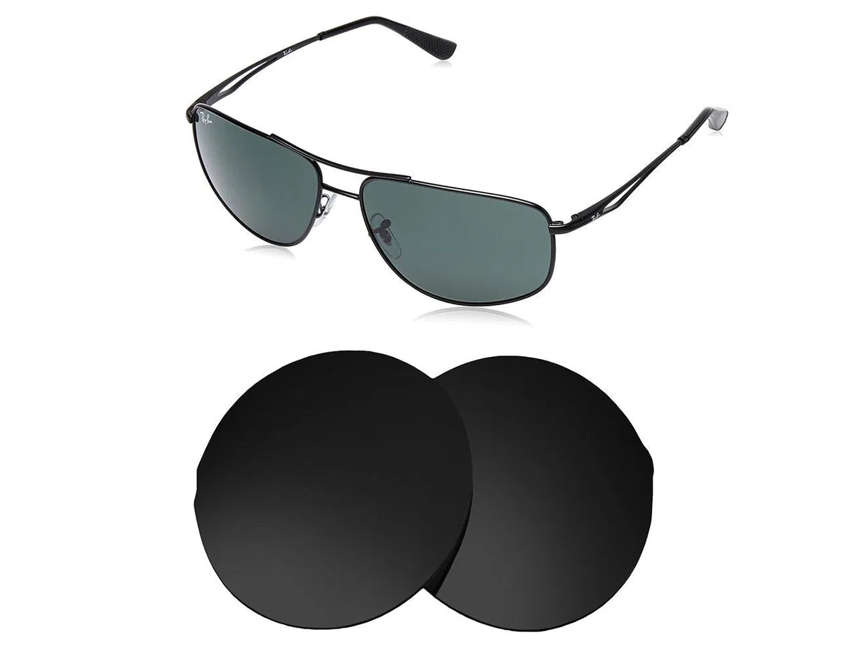 Ray-Ban RB 3490 59mm-Replacement Lenses-Volcanic Black-Non-Polarized-Seek Optics