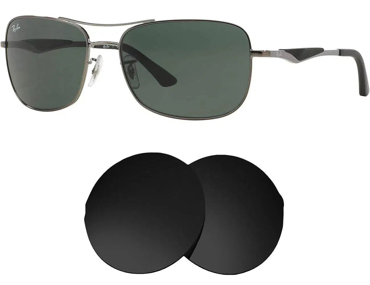 Ray-Ban RB 3515 61mm-Replacement Lenses-Volcanic Black-Non-Polarized-Seek Optics