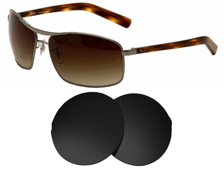 Ray-Ban RB3470L (64mm)-Replacement Lenses-Volcanic Black-Non-Polarized-Seek Optics