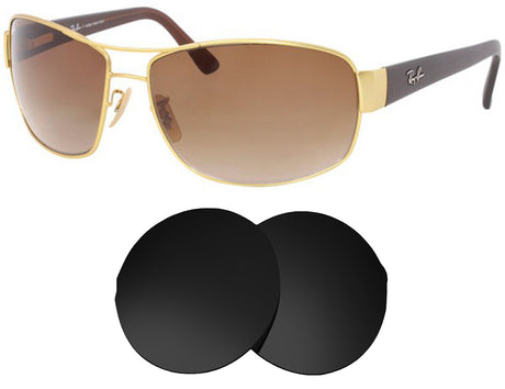 Ray-Ban RB3503 (64mm)-Replacement Lenses-Volcanic Black-Non-Polarized-Seek Optics