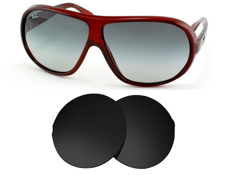 Ray-Ban RB4129 (66mm)-Replacement Lenses-Volcanic Black-Non-Polarized-Seek Optics