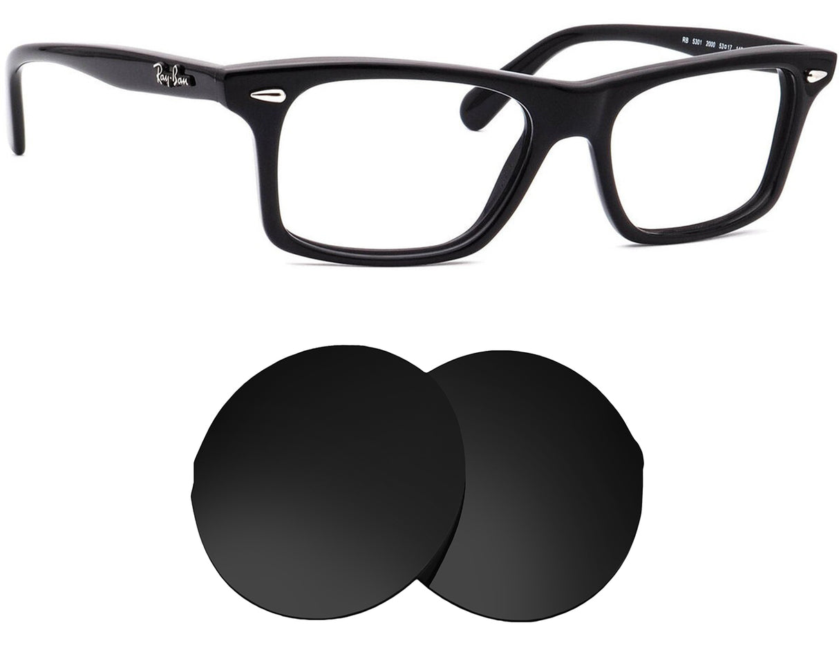 Ray-Ban RB5301 (53mm)-Replacement Lenses-Volcanic Black-Non-Polarized-Seek Optics