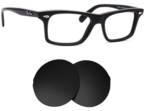 Ray-Ban RB5301 (53mm)-Replacement Lenses-Volcanic Black-Non-Polarized-Seek Optics