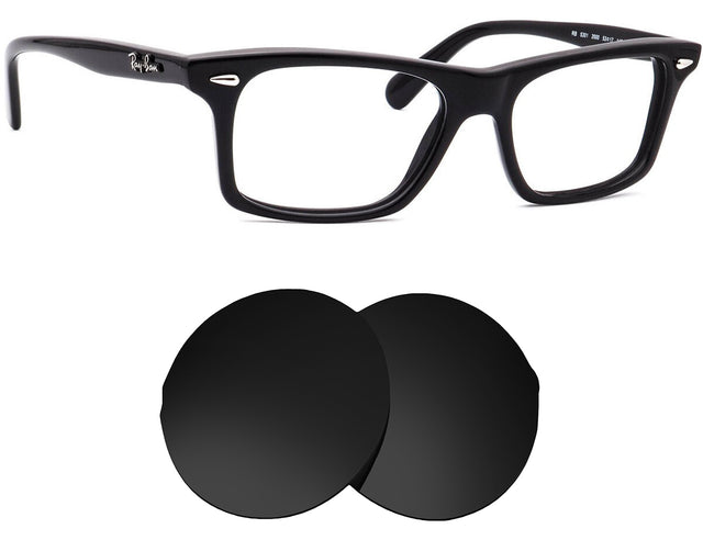 Ray-Ban RB5301 (53mm)-Replacement Lenses-Volcanic Black-Non-Polarized-Seek Optics