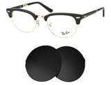 Ray-Ban RB5334 (51mm) Clubmaster Folding Optics-Replacement Lenses-Volcanic Black-Non-Polarized-Seek Optics