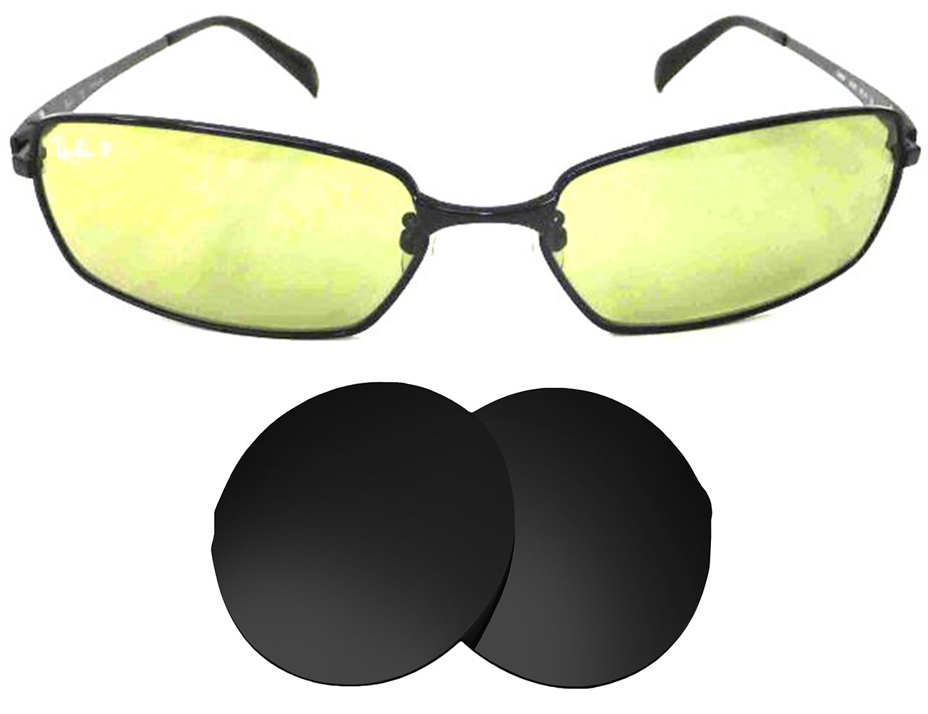 Ray-Ban RB8038 Vintage (59mm)-Replacement Lenses-Volcanic Black-Non-Polarized-Seek Optics