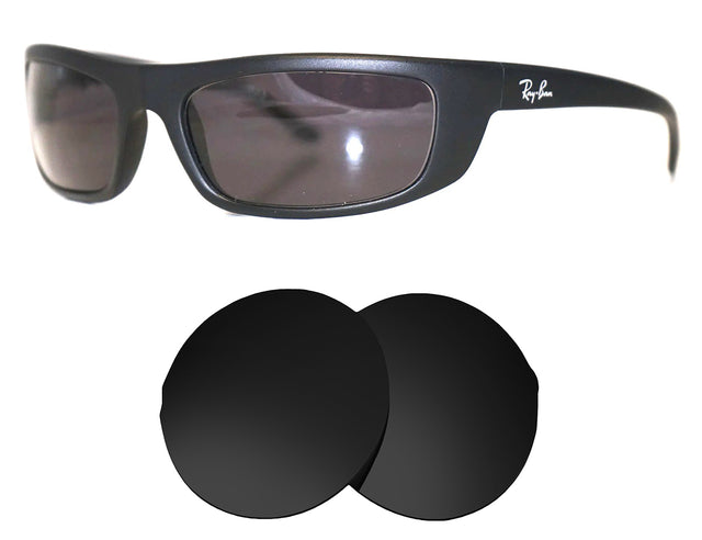 Ray-Ban RB4005 PS Turbo (60mm)-Replacement Lenses-Volcanic Black-Non-Polarized-Seek Optics