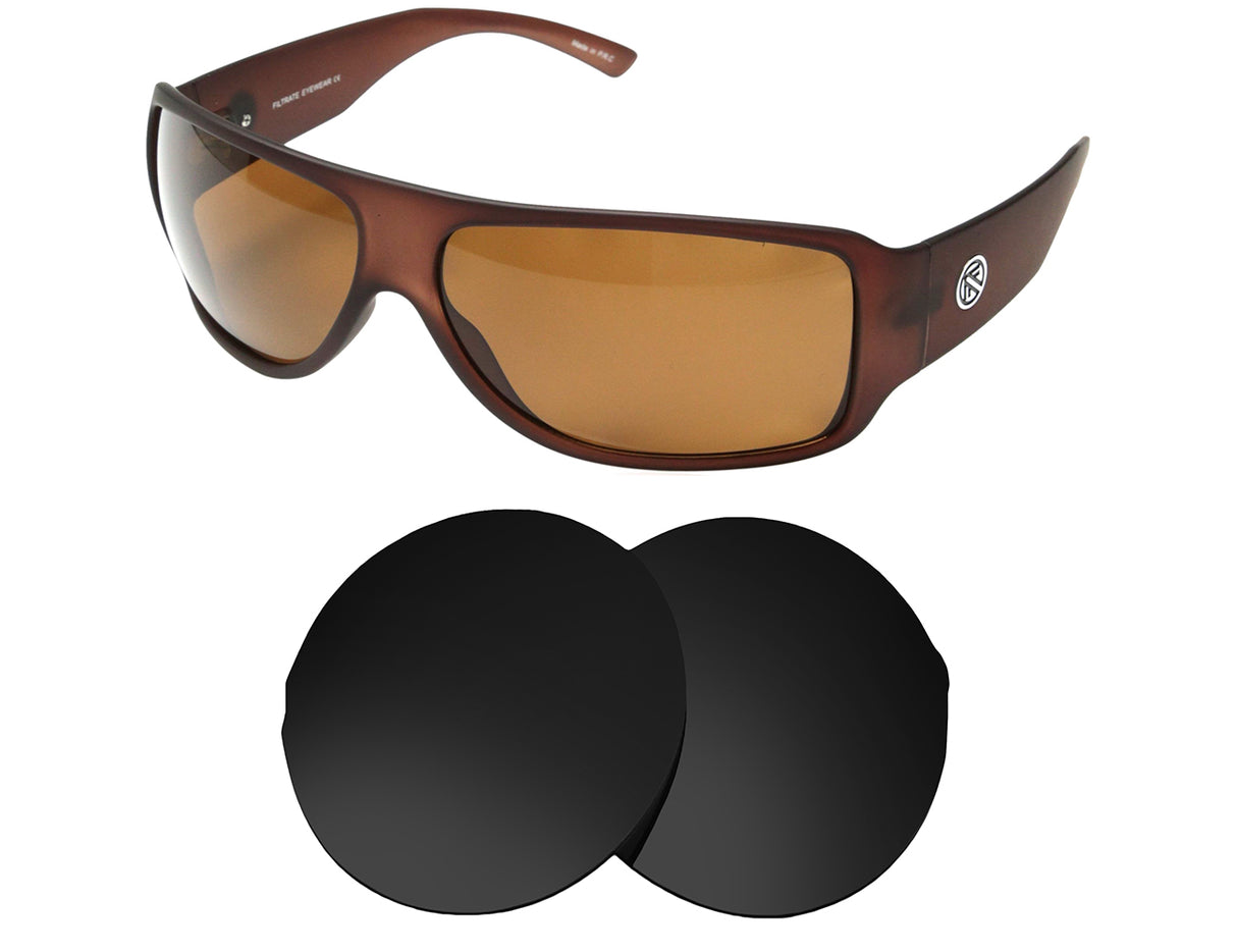 Filtrate Asphalt II-Replacement Lenses-Volcanic Black-Non-Polarized-Seek Optics