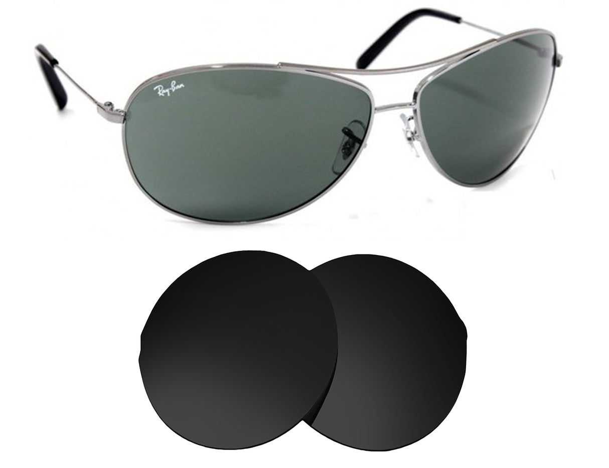 Ray-Ban RB3454L (63mm)-Replacement Lenses-Volcanic Black-Non-Polarized-Seek Optics