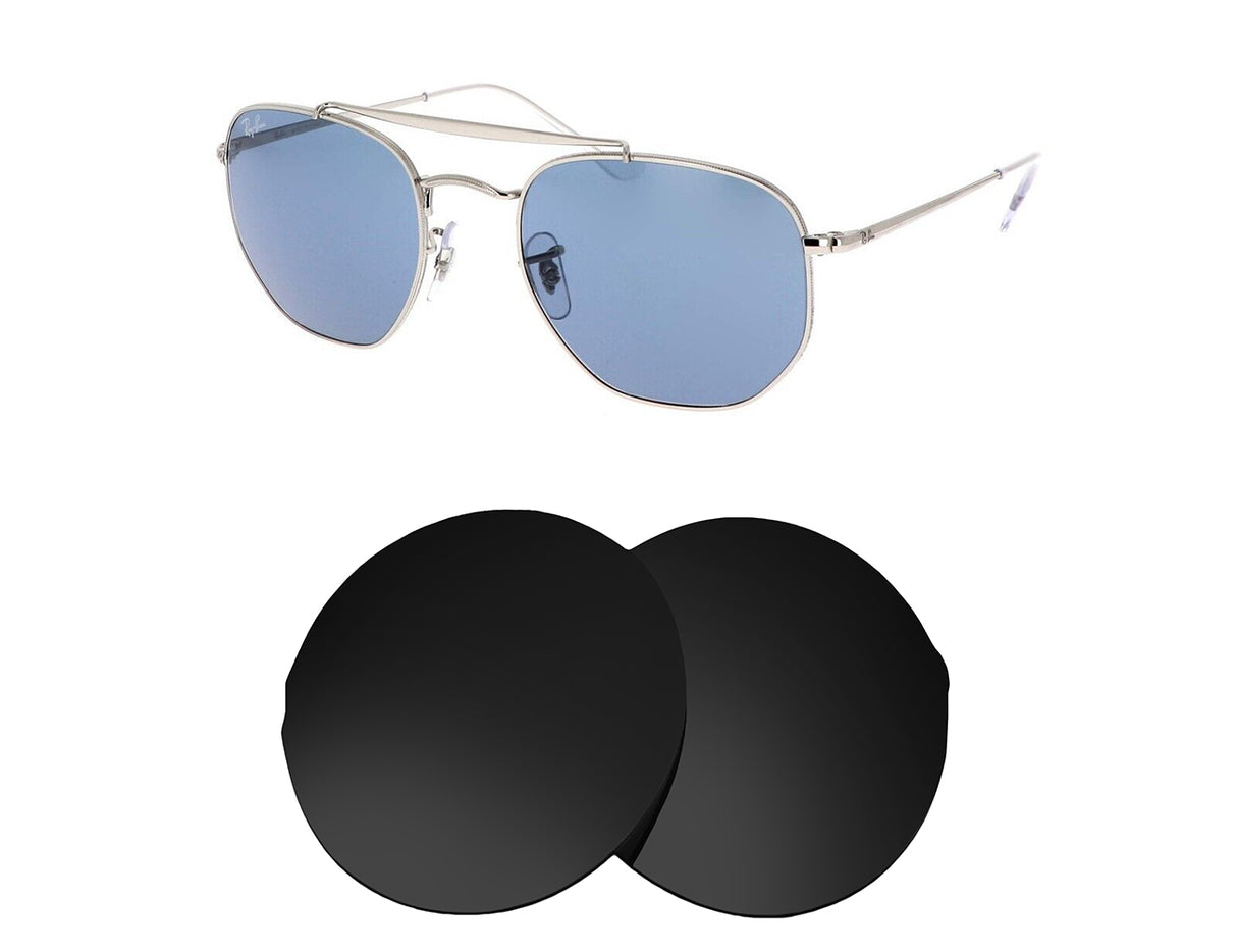 Ray-Ban RB3468 The Marshal (54mm)-Replacement Lenses-Volcanic Black-Non-Polarized-Seek Optics