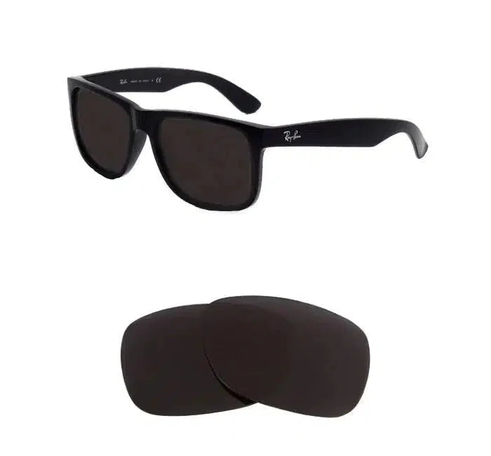 Ray-Ban Justin Classic RB4165 55mm-Replacement Lenses-Volcanic Black-Non-Polarized-Seek Optics