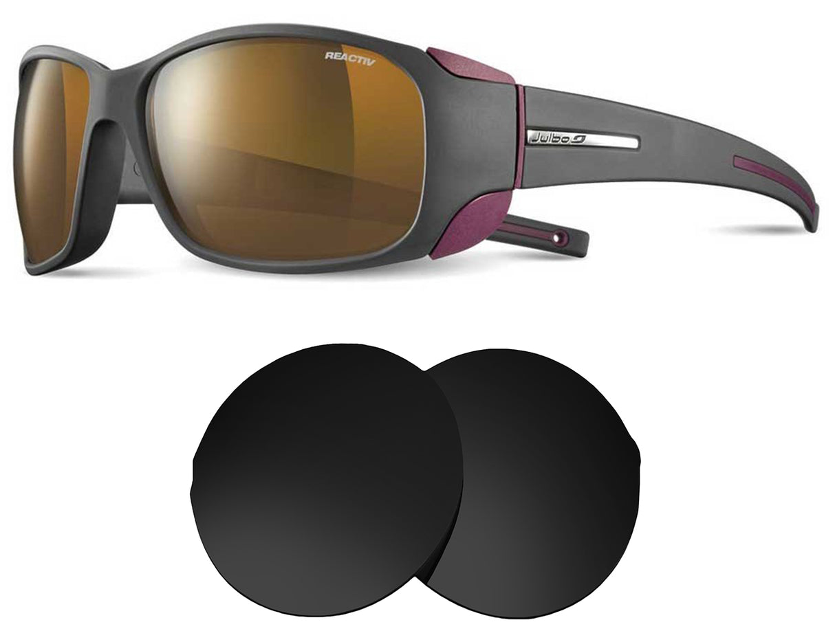 Julbo MonteRosa-Replacement Lenses-Volcanic Black-Non-Polarized-Seek Optics