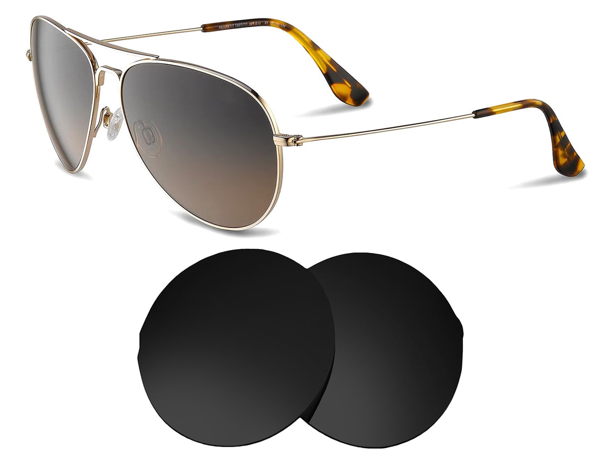 Maui Jim Mavericks MJ264-Replacement Lenses-Volcanic Black-Non-Polarized-Seek Optics