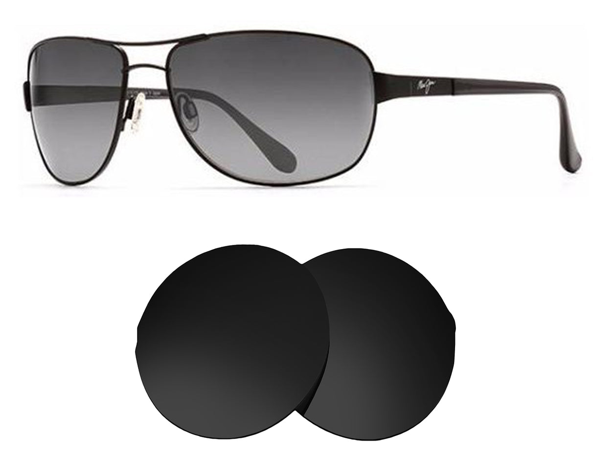 Maui Jim Sand Island MJ253-Replacement Lenses-Volcanic Black-Non-Polarized-Seek Optics