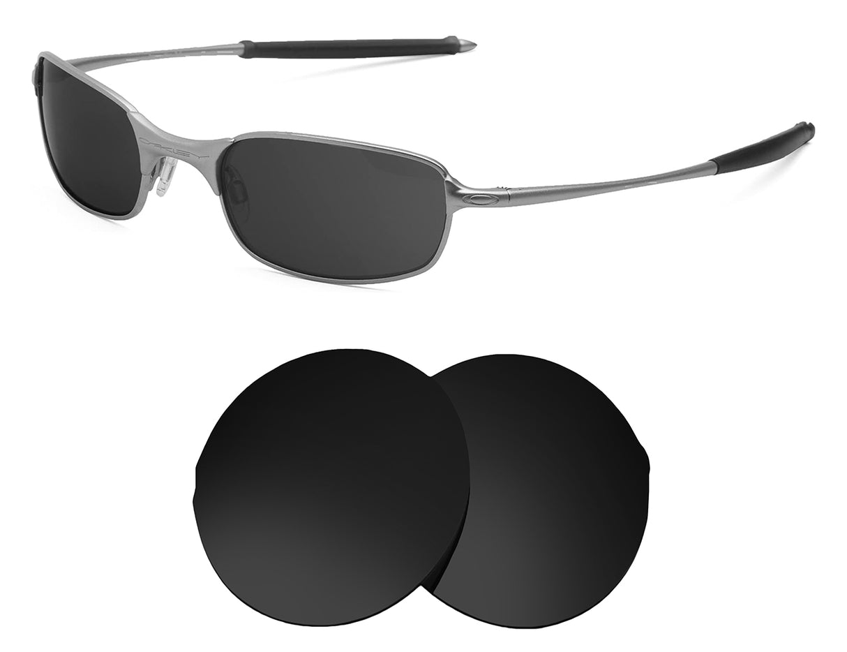 Oakley Square Wire 2.0 (Spring Hinge)-Replacement Lenses-Volcanic Black-Non-Polarized-Seek Optics