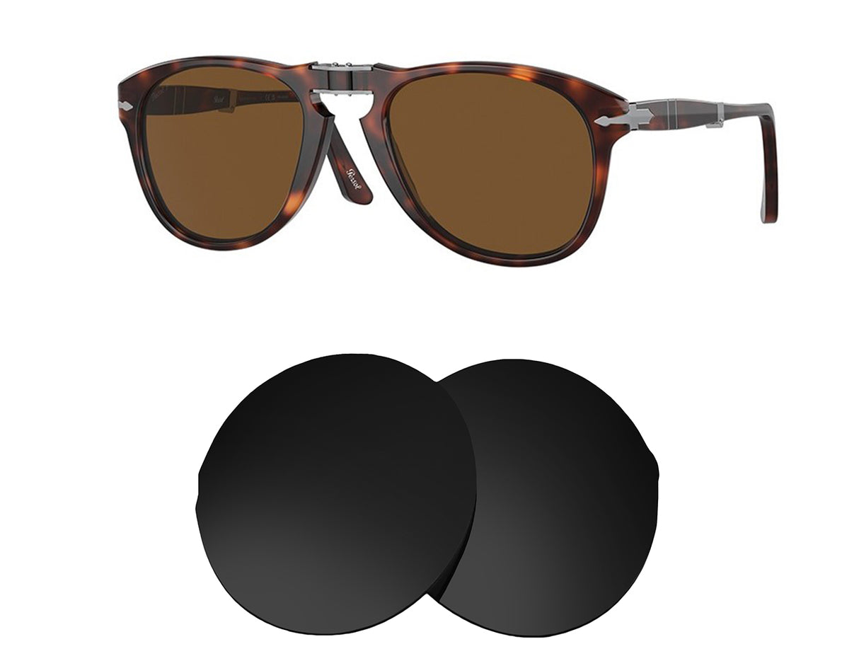 Persol PO0714 54mm-Replacement Lenses-Volcanic Black-Non-Polarized-Seek Optics