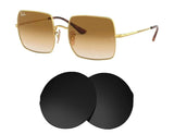 Ray-Ban Square 1971 Classic RB1971 54mm-Replacement Lenses-Volcanic Black-Non-Polarized-Seek Optics