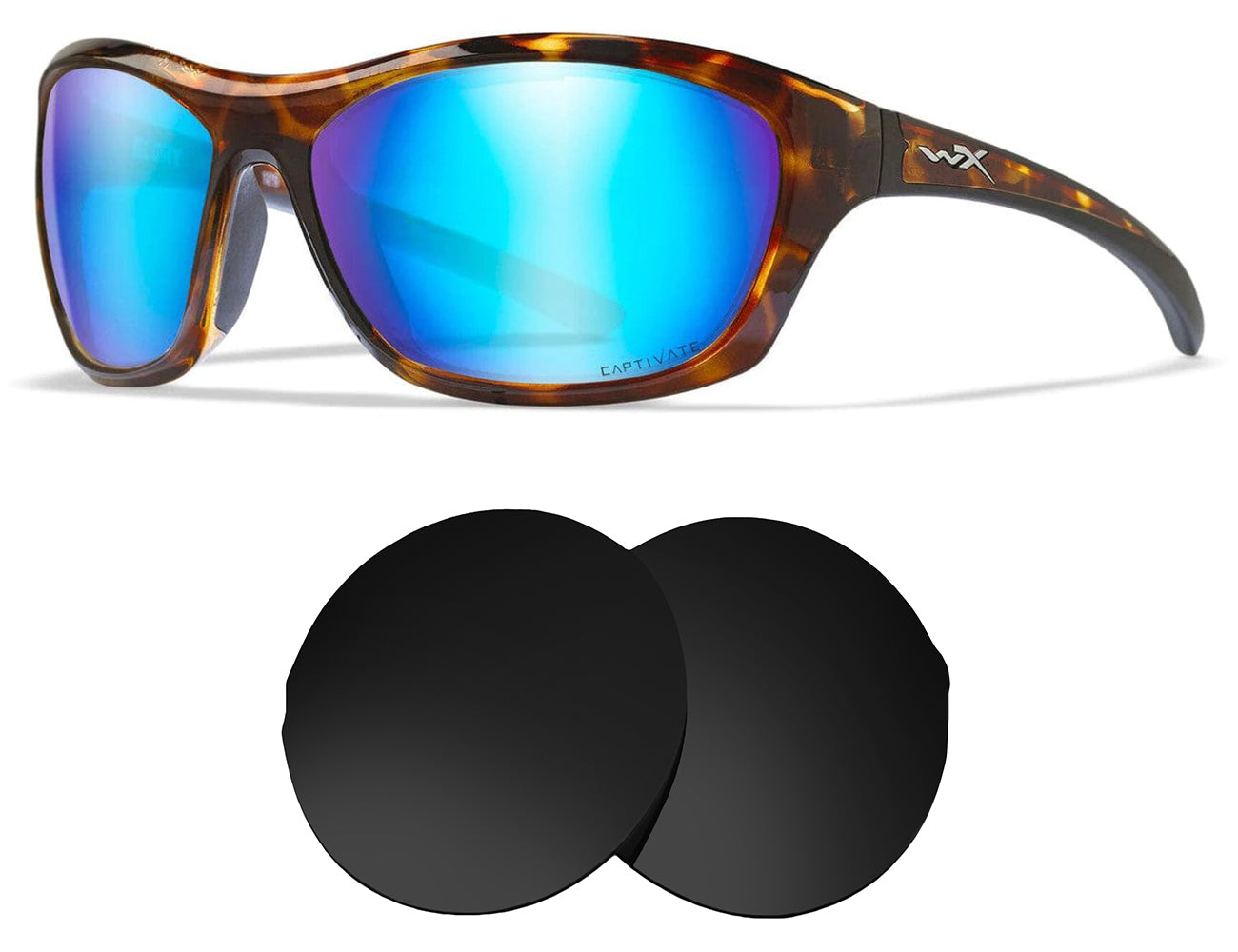 Wiley X Glory-Replacement Lenses-Volcanic Black-Non-Polarized-Seek Optics